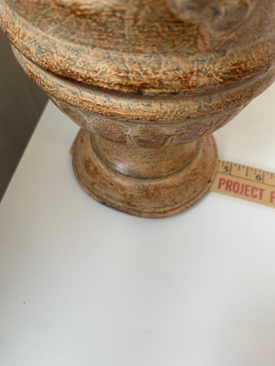 Footed Metal Embossed Urn Pot Vase Châteaucore Cottagecore Parisian Rustic - Picture 11 of 13